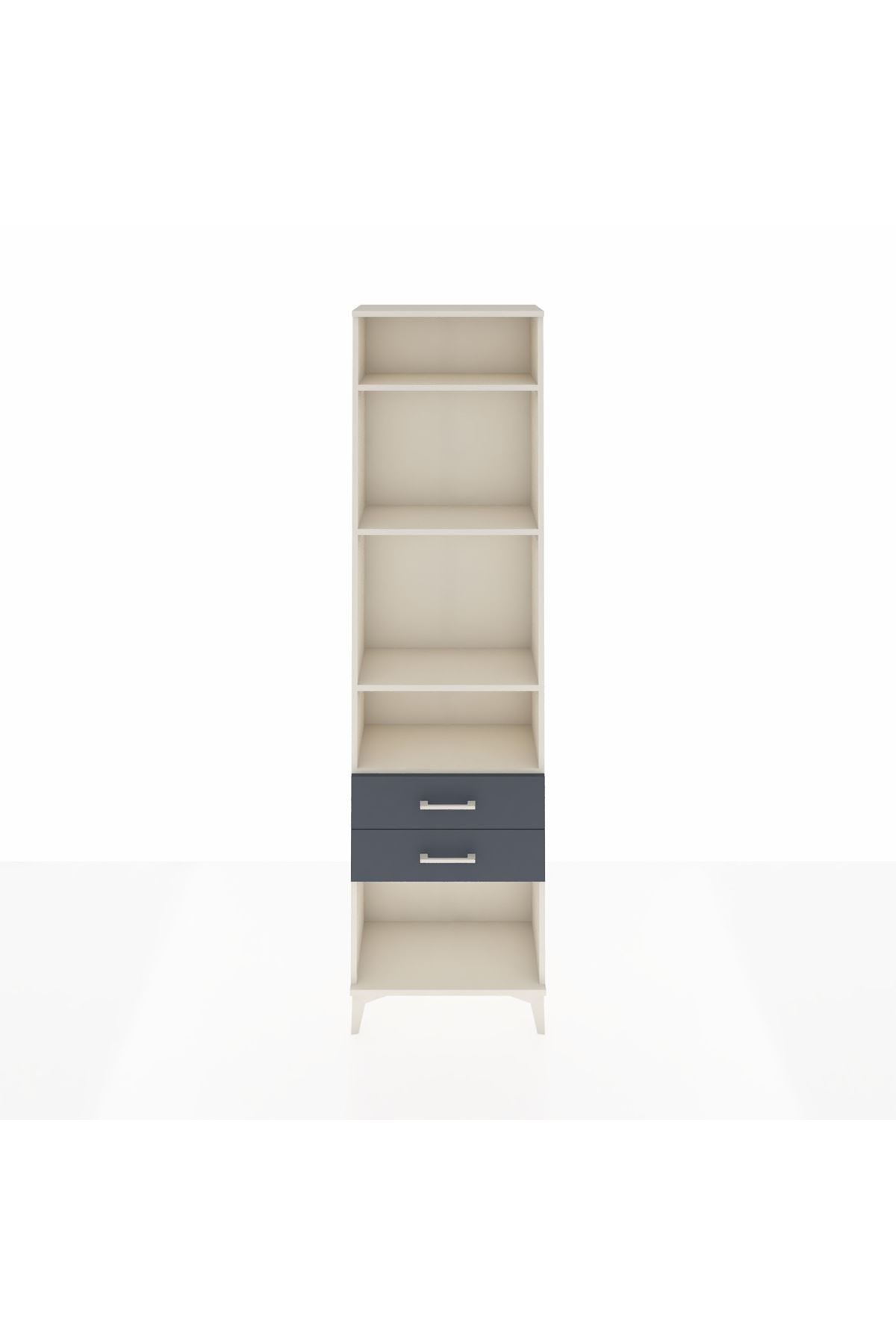 Arges Dolap 4 Raflı 2 Çekmeceli 60x30x221 Aytaşı-Antrasit