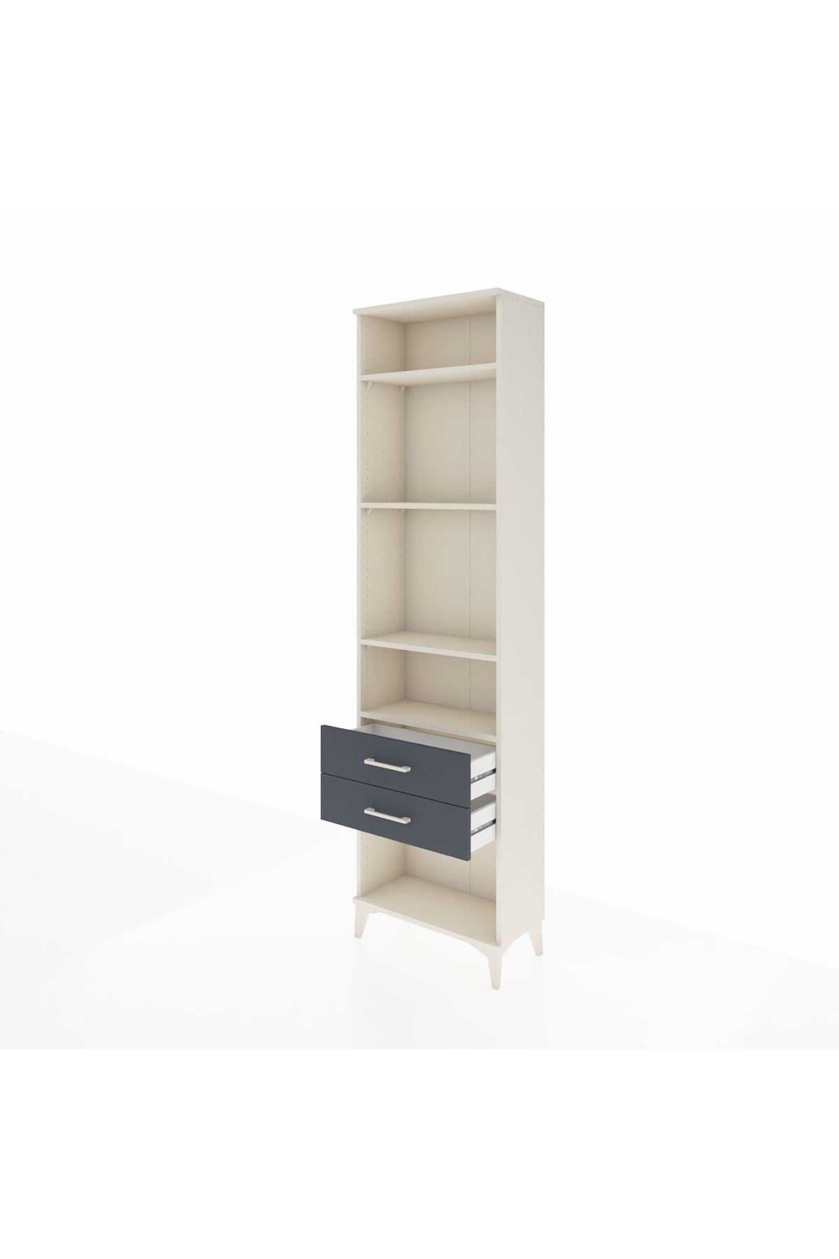 Arges Dolap 4 Raflı 2 Çekmeceli 60x30x221 Aytaşı-Antrasit