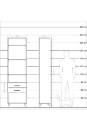 Arges Dolap 4 Raflı 2 Çekmeceli 60x30x221 Aytaşı-Çam