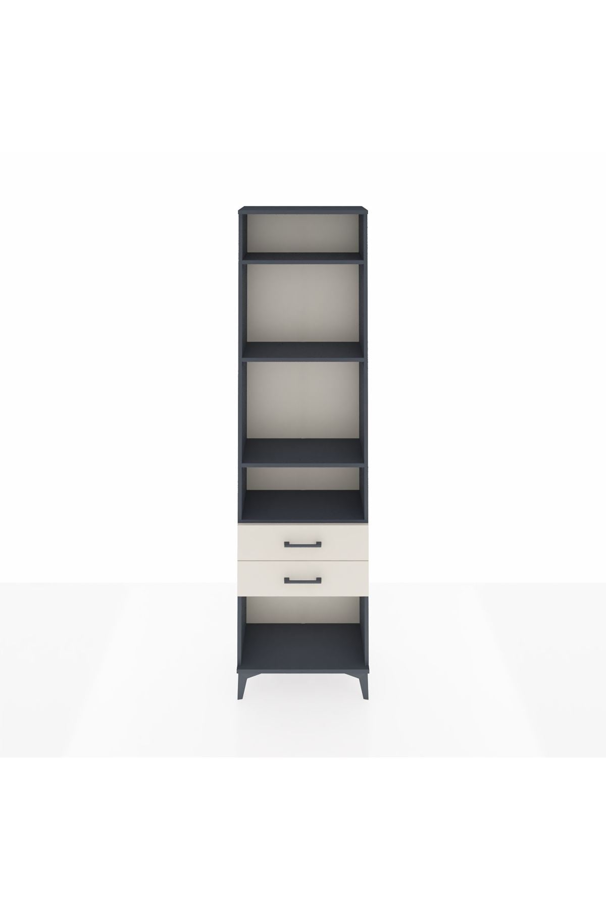 Arges Dolap 4 Raflı 2 Çekmeceli 60x30x221 Antrasit-Aytaşı