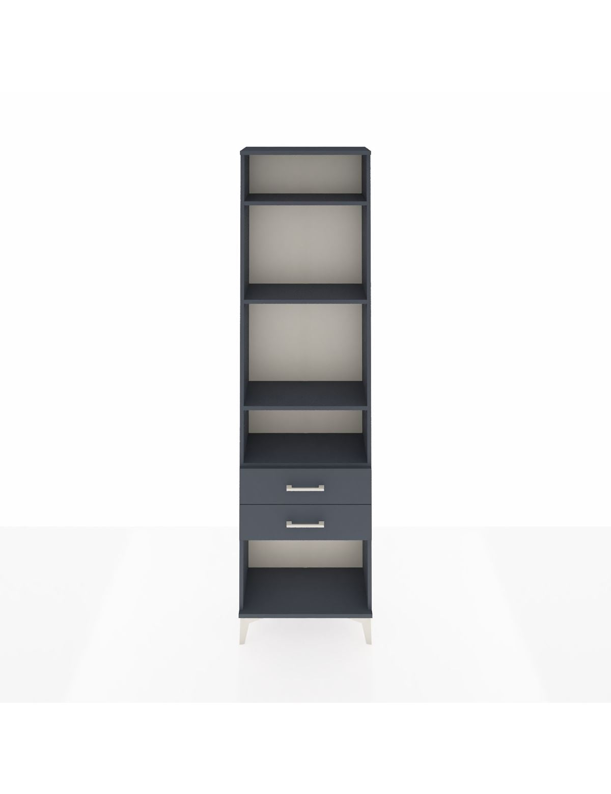 Arges Dolap 4 Raflı 2 Çekmeceli 60x30x221 Antrasit-Antrasit