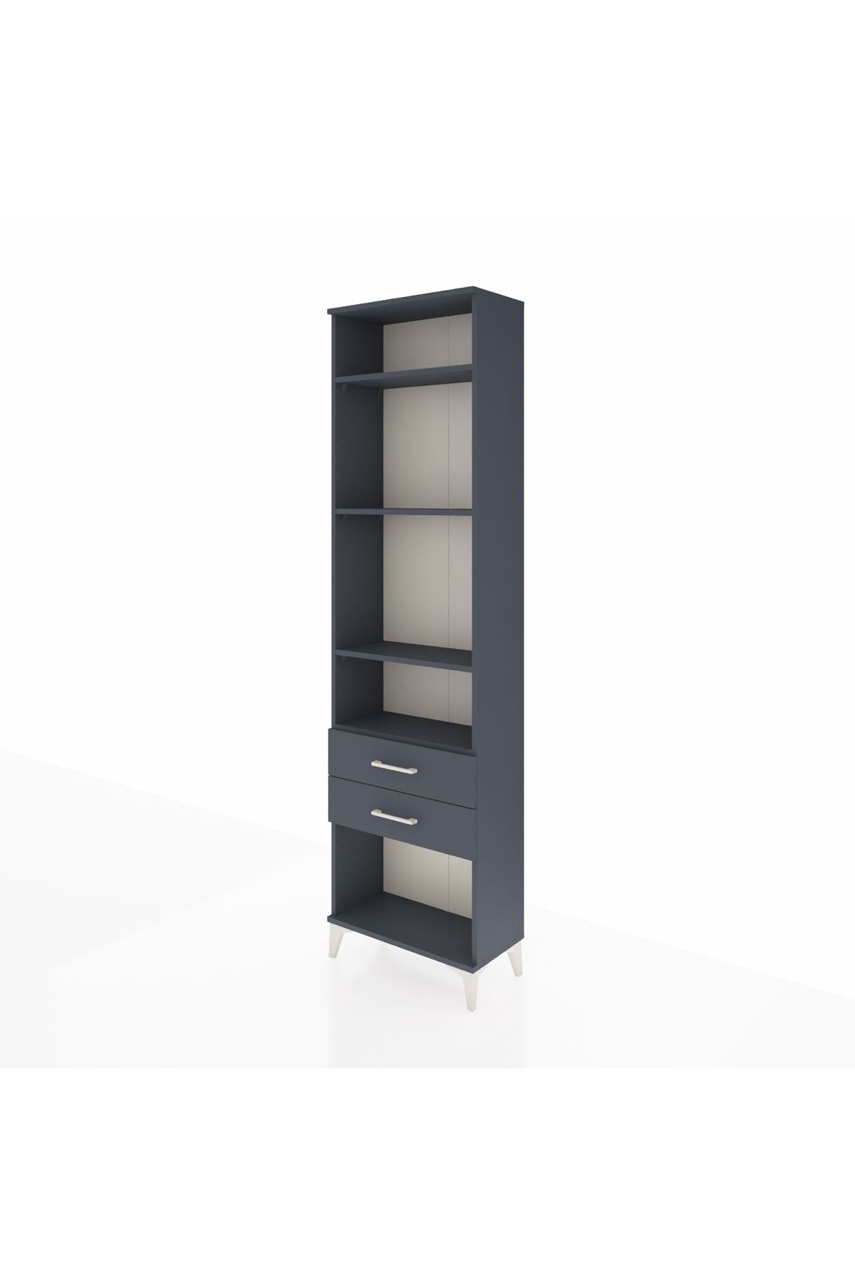 Arges Dolap 4 Raflı 2 Çekmeceli 60x30x221 Antrasit-Antrasit