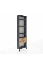 Arges Dolap 4 Raflı 2 Çekmeceli 60x30x221 Antrasit-Çam