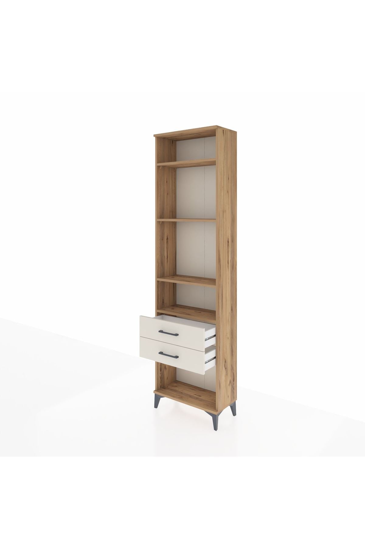 Arges Dolap 4 Raflı 2 Çekmeceli 60x30x221 Çam-Aytaşı