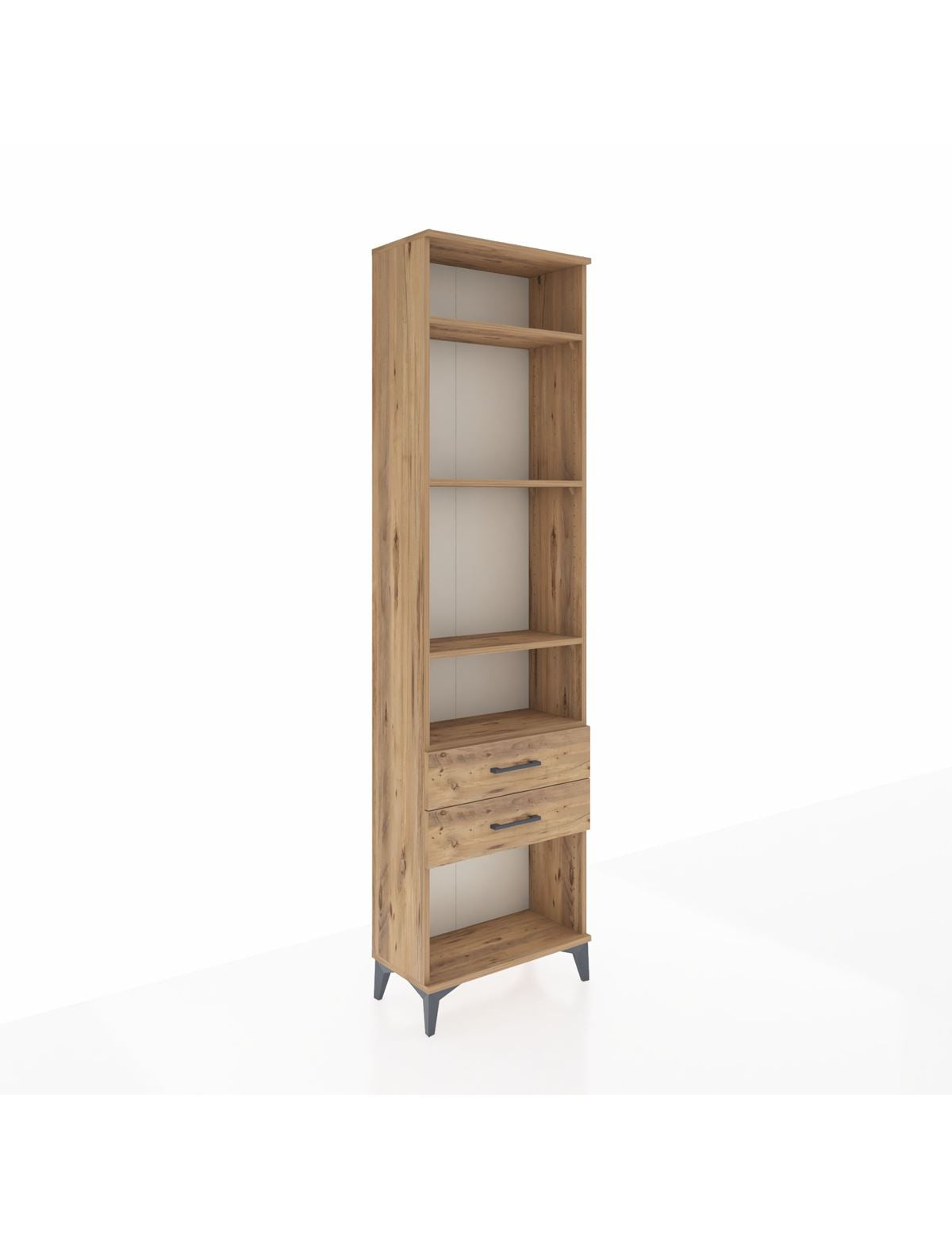 Arges Dolap 4 Raflı 2 Çekmeceli 60x30x221 Çam-Çam