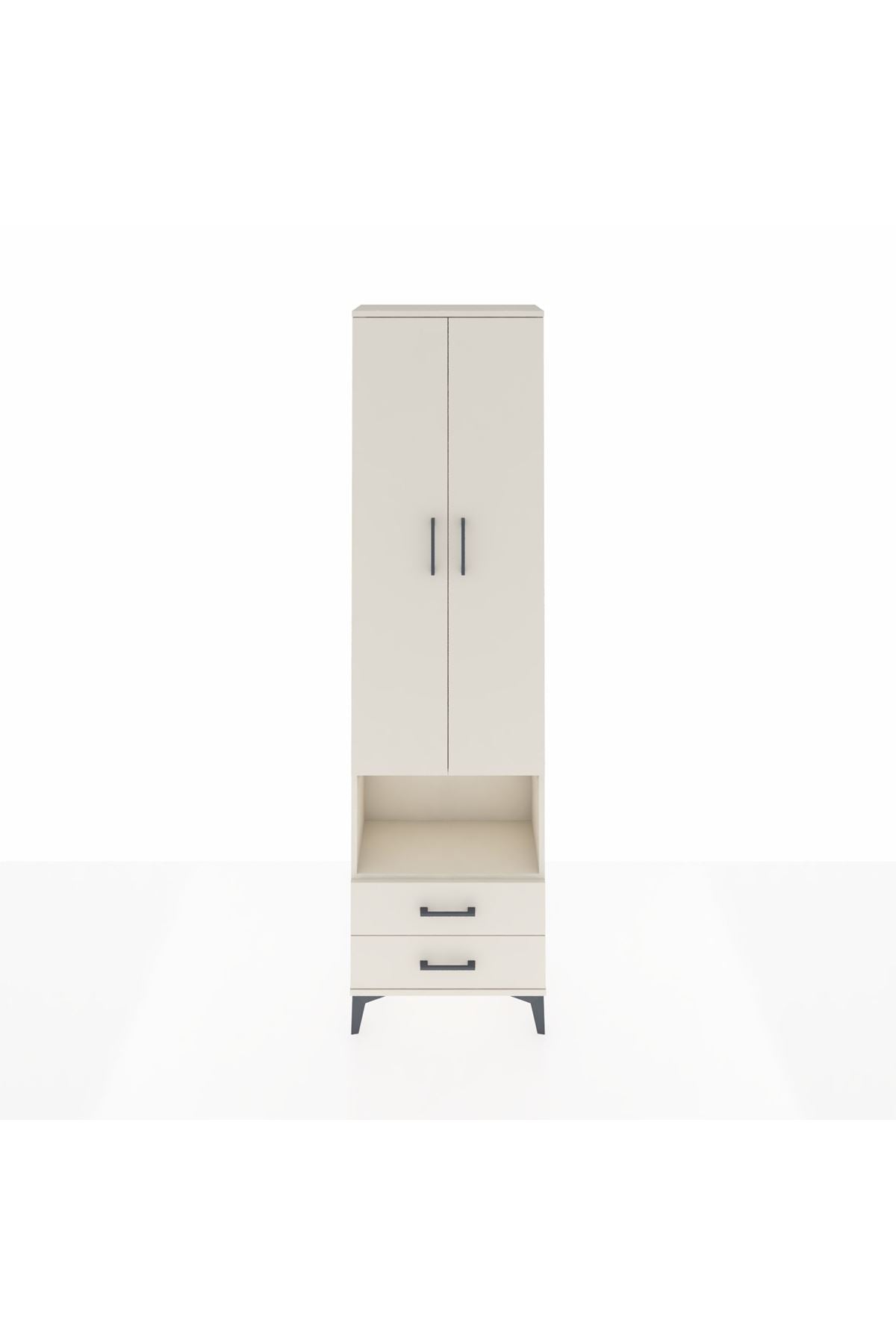 Arges Dolap 3 Raflı 2 Çekmeceli Tek Askılı 60x30x221 Aytaşı-Aytaşı