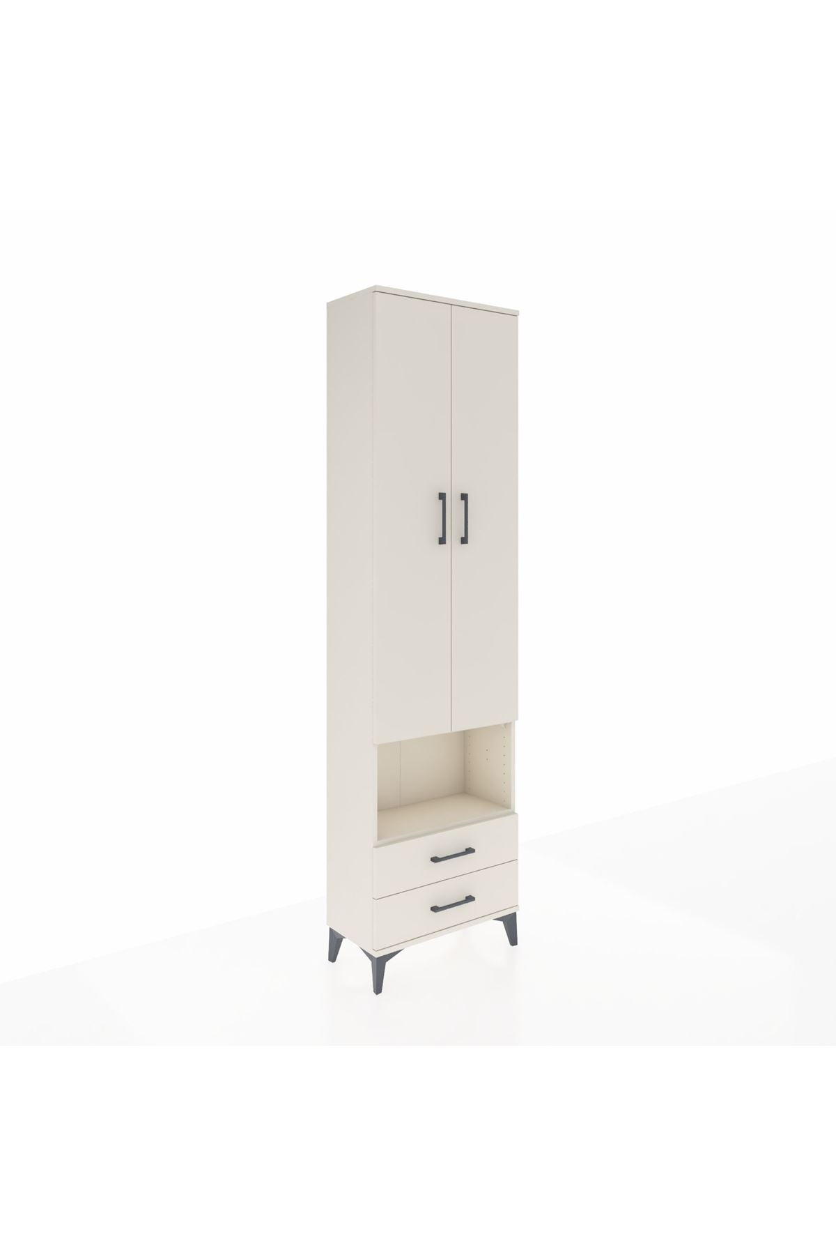 Arges Dolap 3 Raflı 2 Çekmeceli Tek Askılı 60x30x221 Aytaşı-Aytaşı