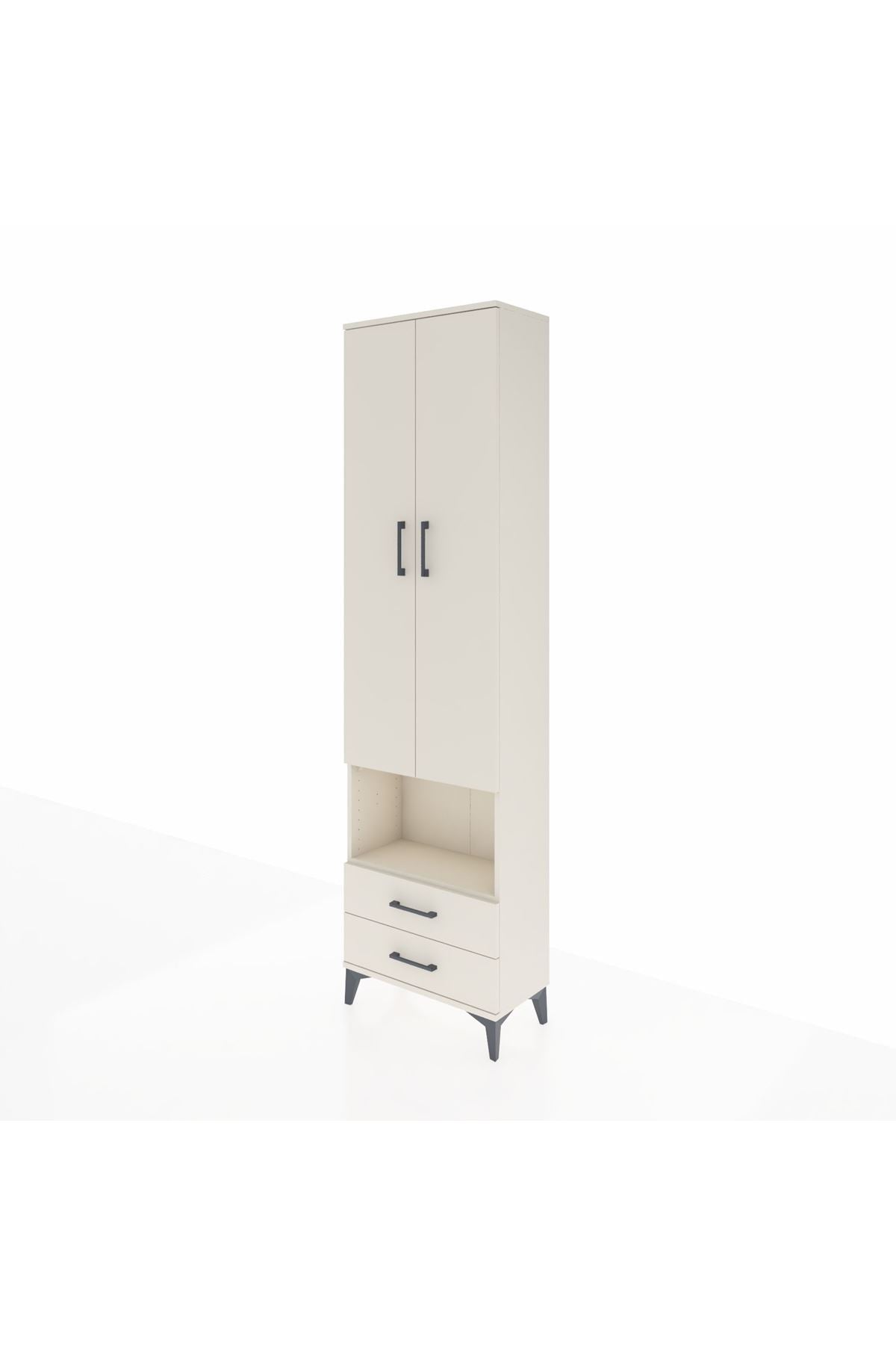 Arges Dolap 3 Raflı 2 Çekmeceli Tek Askılı 60x30x221 Aytaşı-Aytaşı