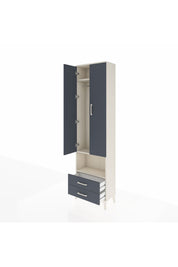 Arges Dolap 3 Raflı 2 Çekmeceli Tek Askılı 60x30x221 Aytaşı-Antrasit