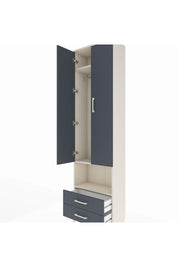 Arges Dolap 3 Raflı 2 Çekmeceli Tek Askılı 60x30x221 Aytaşı-Antrasit