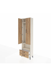 Arges Dolap 3 Raflı 2 Çekmeceli Tek Askılı 60x30x221 Aytaşı-Çam