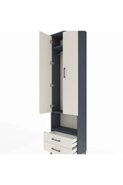 Arges Dolap 3 Raflı 2 Çekmeceli Tek Askılı 60x30x221 Antrasit-Aytaşı