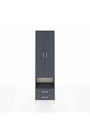 Arges Dolap 3 Raflı 2 Çekmeceli Tek Askılı 60x30x221 Antrasit-Antrasit