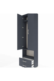 Arges Dolap 3 Raflı 2 Çekmeceli Tek Askılı 60x30x221 Antrasit-Antrasit