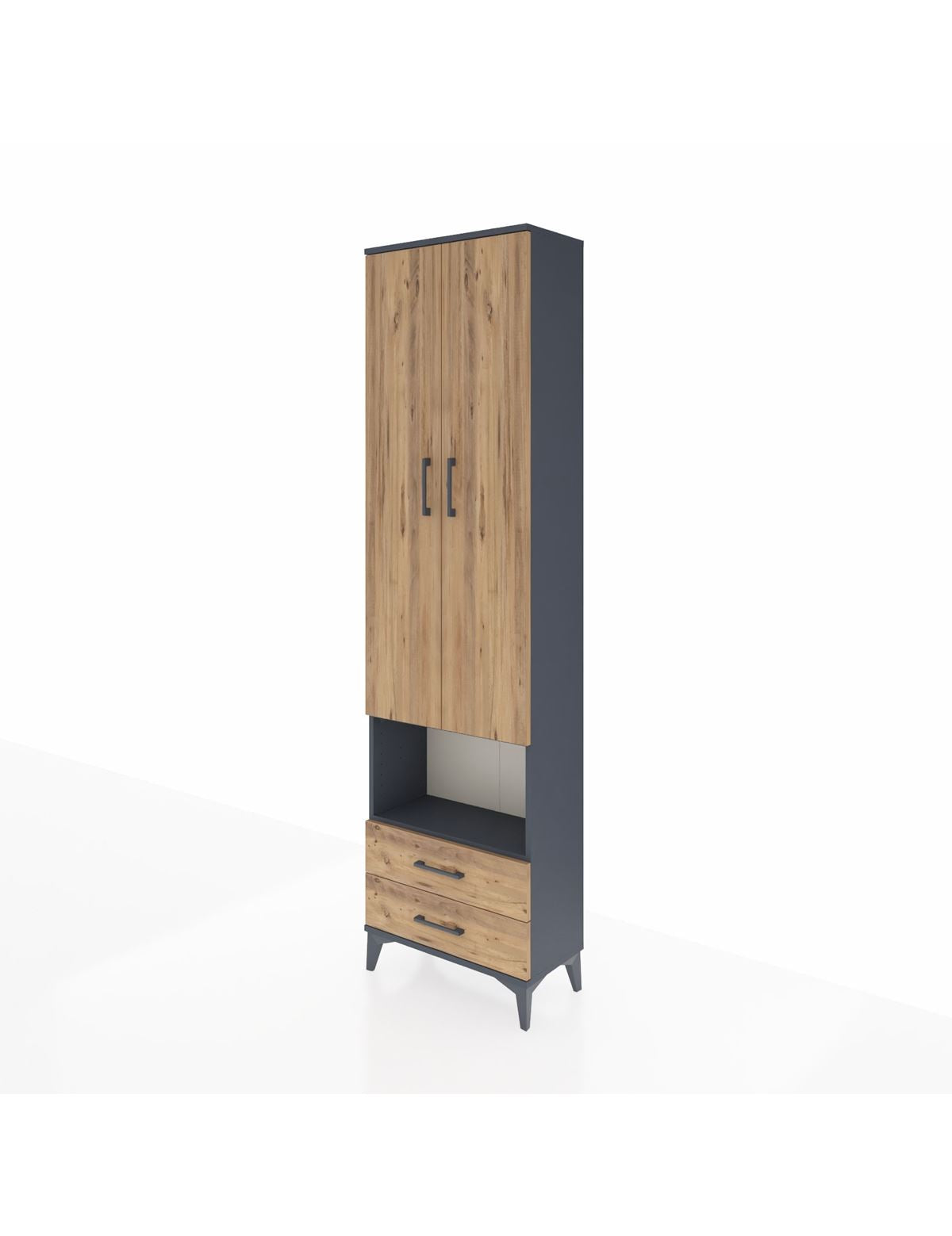Arges Dolap 3 Raflı 2 Çekmeceli Tek Askılı 60x30x221 - S29M043V6A