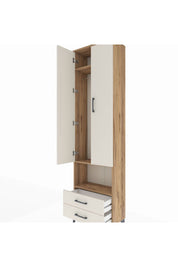 Arges Dolap 3 Raflı 2 Çekmeceli Tek Askılı 60x30x221 Çam-Aytaşı