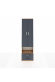 Arges Dolap 3 Raflı 2 Çekmeceli Tek Askılı 60x30x221 Çam-Antrasit