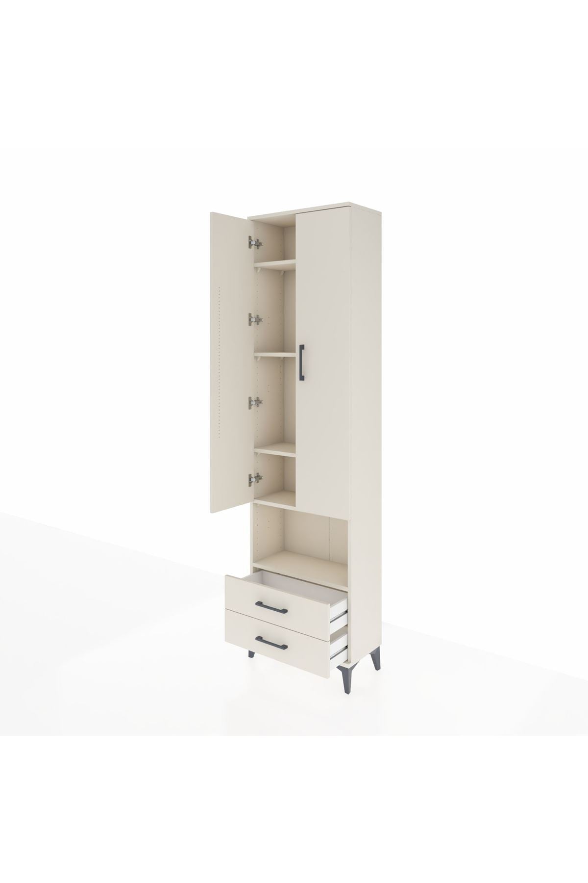 Arges Dolap 5 Raflı 2 Çekmeceli 2 Kapaklı 60x30x221 Aytaşı-Aytaşı