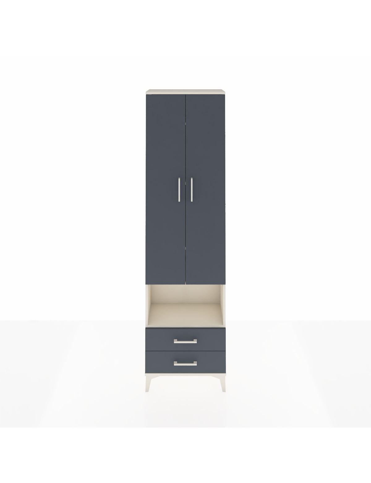 Arges Dolap 5 Raflı 2 Çekmeceli 2 Kapaklı 60x30x221 Aytaşı-Antrasit