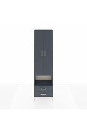 Arges Dolap 5 Raflı 2 Çekmeceli 2 Kapaklı 60x30x221 Antrasit-Antrasit