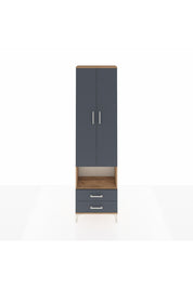 Arges Dolap 5 Raflı 2 Çekmeceli 2 Kapaklı 60x30x221 Çam-Antrasit