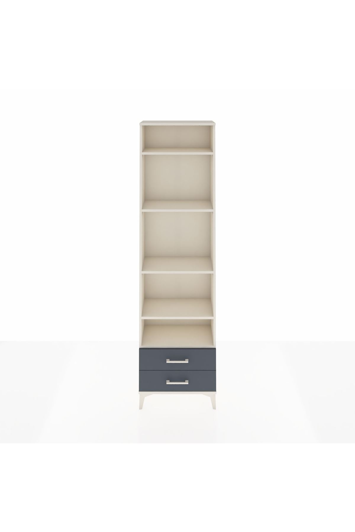 Arges Dolap 5 Raflı 2 Çekmeceli 60x30x221 Aytaşı-Antrasit