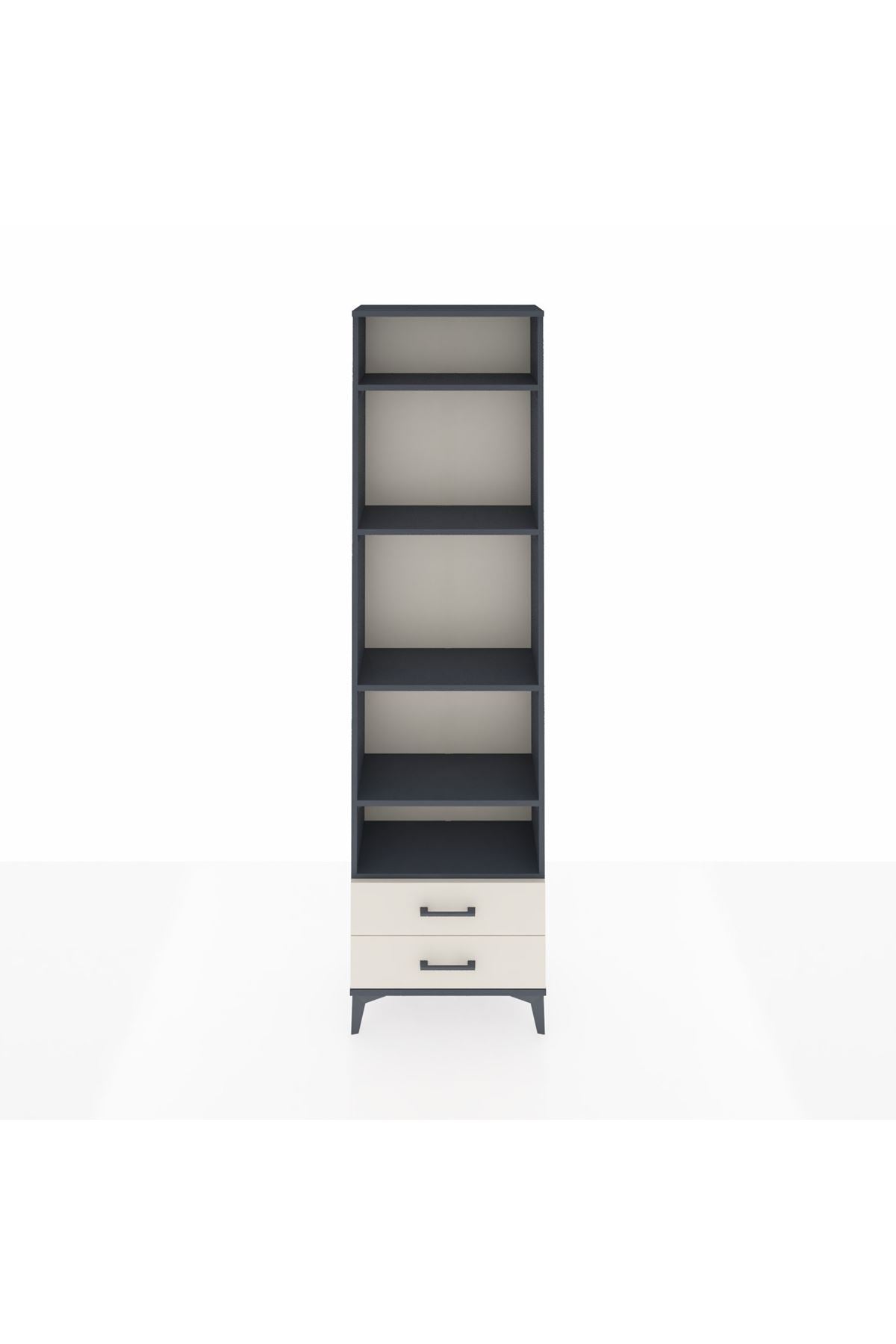 Arges Dolap 5 Raflı 2 Çekmeceli 60x30x221 Antrasit-Aytaşı