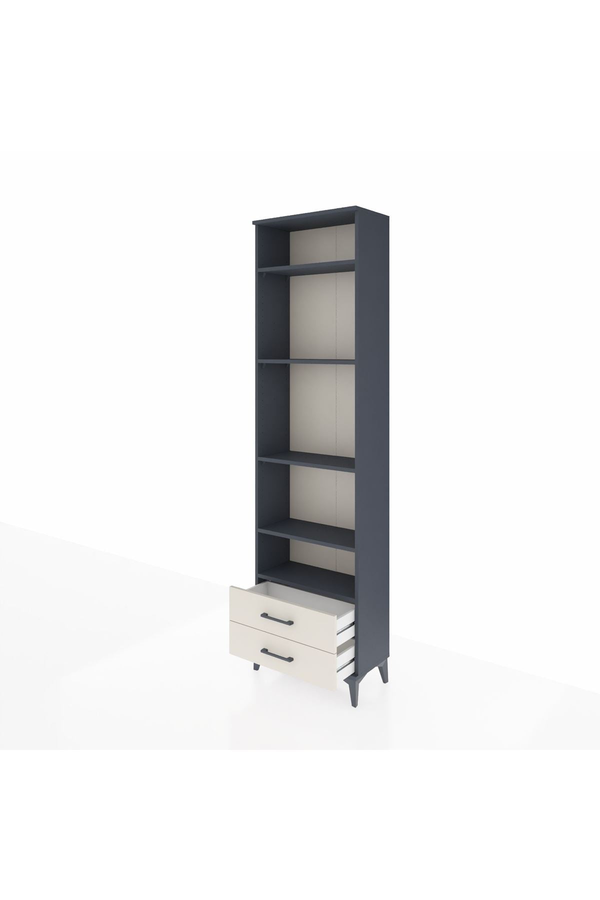 Arges Dolap 5 Raflı 2 Çekmeceli 60x30x221 Antrasit-Aytaşı