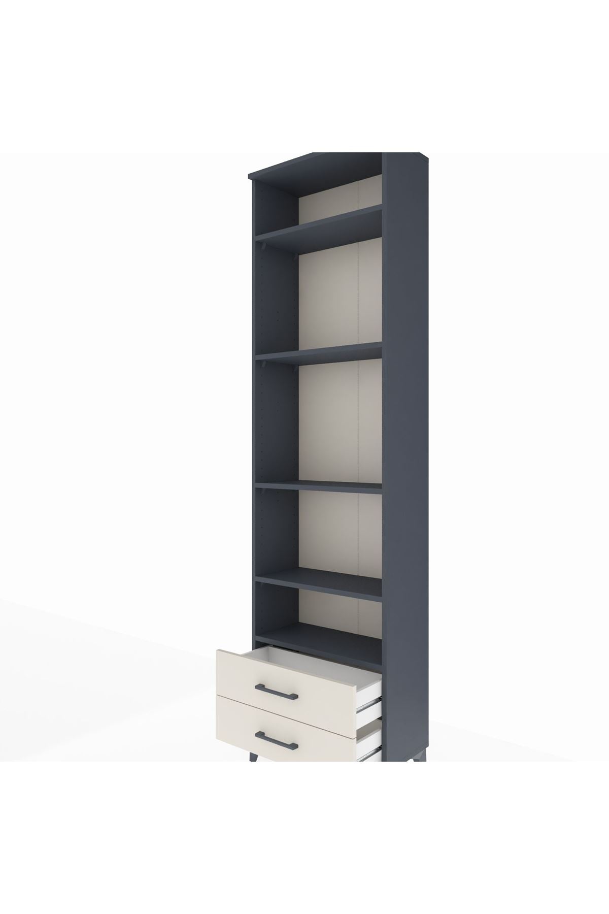 Arges Dolap 5 Raflı 2 Çekmeceli 60x30x221 Antrasit-Aytaşı