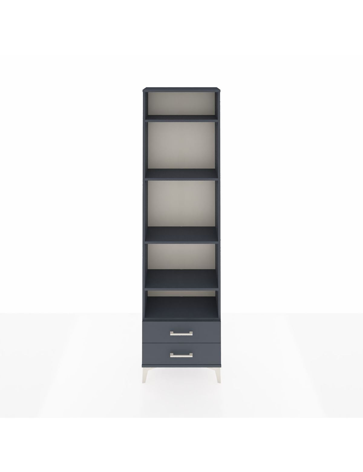 Arges Dolap 5 Raflı 2 Çekmeceli 60x30x221 Antrasit-Antrasit