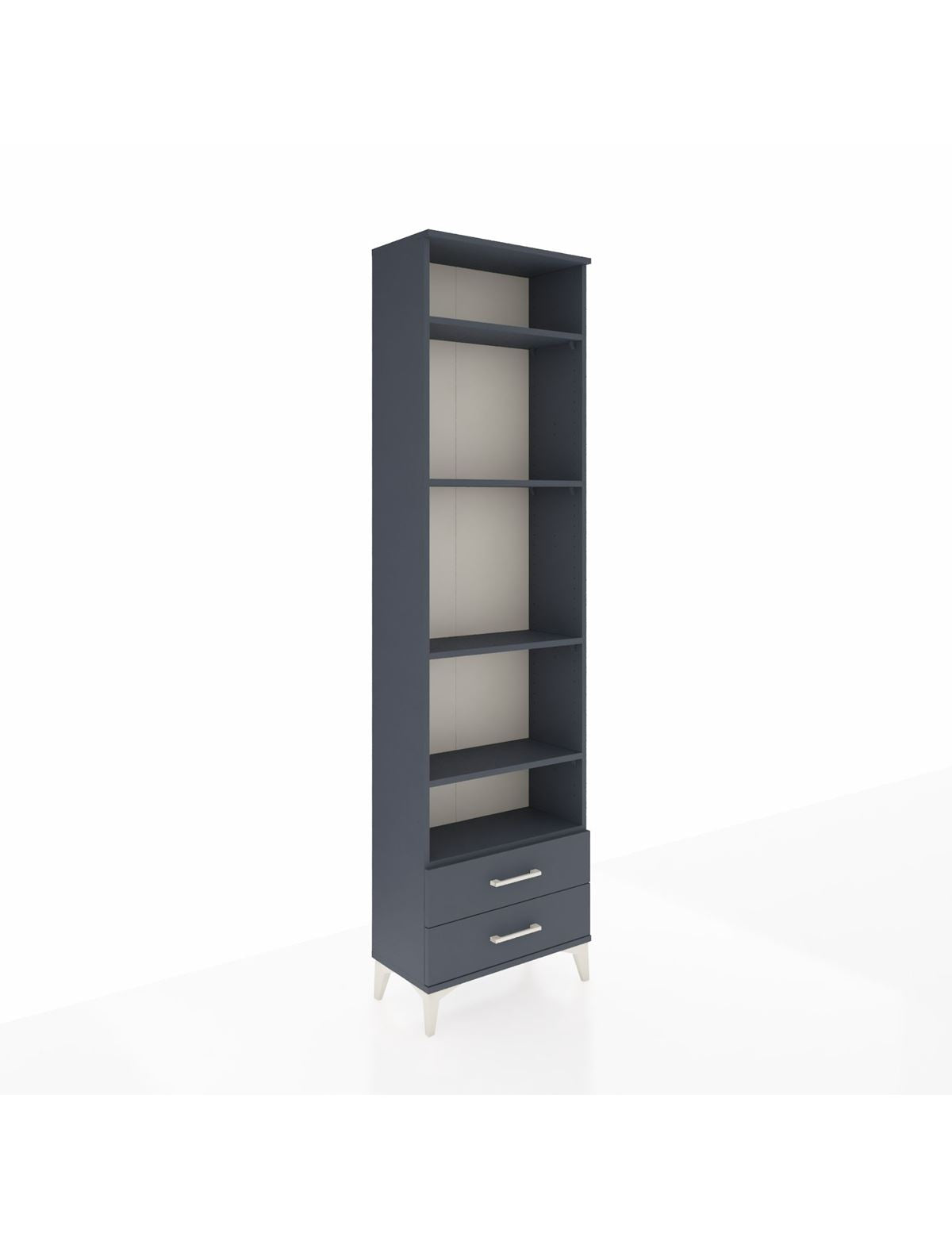 Arges Dolap 5 Raflı 2 Çekmeceli 60x30x221 Antrasit-Antrasit