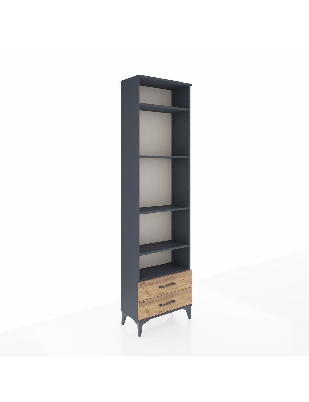 Arges Dolap 5 Raflı 2 Çekmeceli 60x30x221 Antrasit-Çam