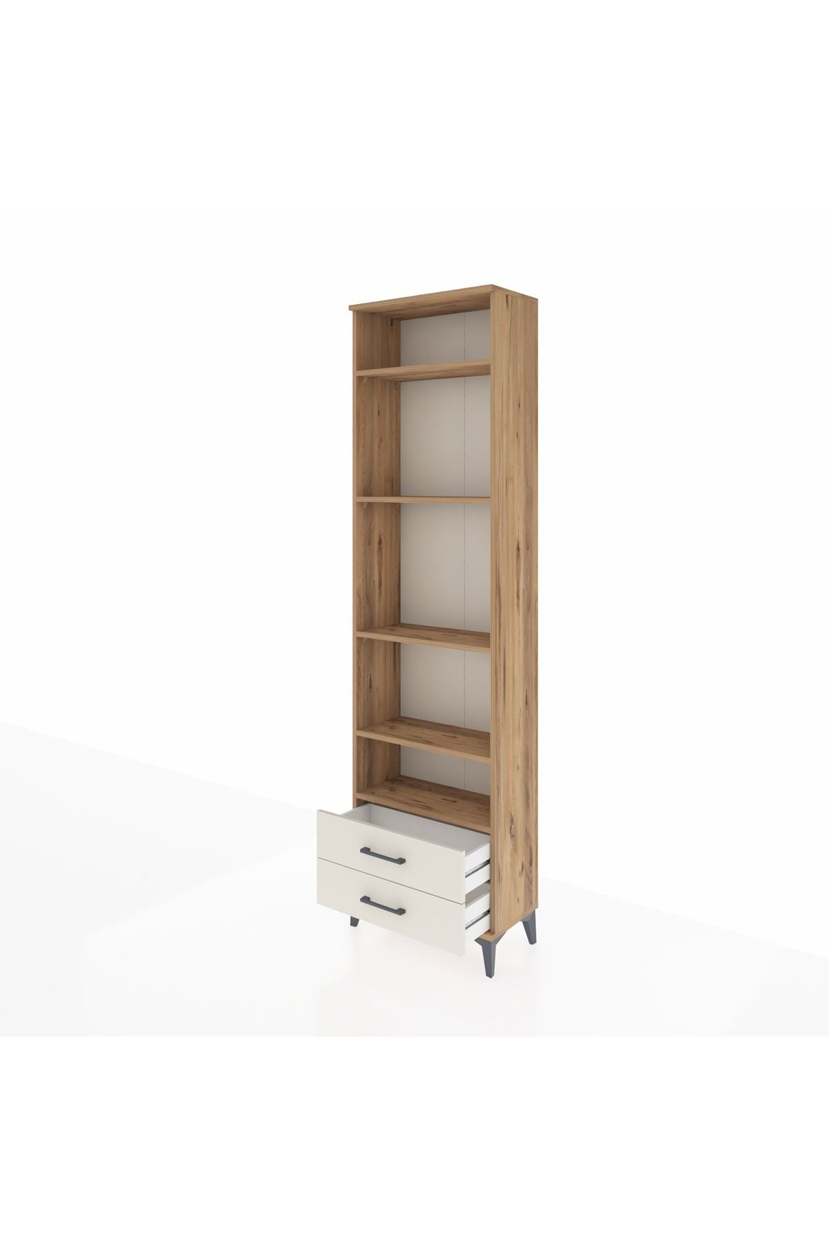 Arges Dolap 5 Raflı 2 Çekmeceli 60x30x221 Çam-Aytaşı