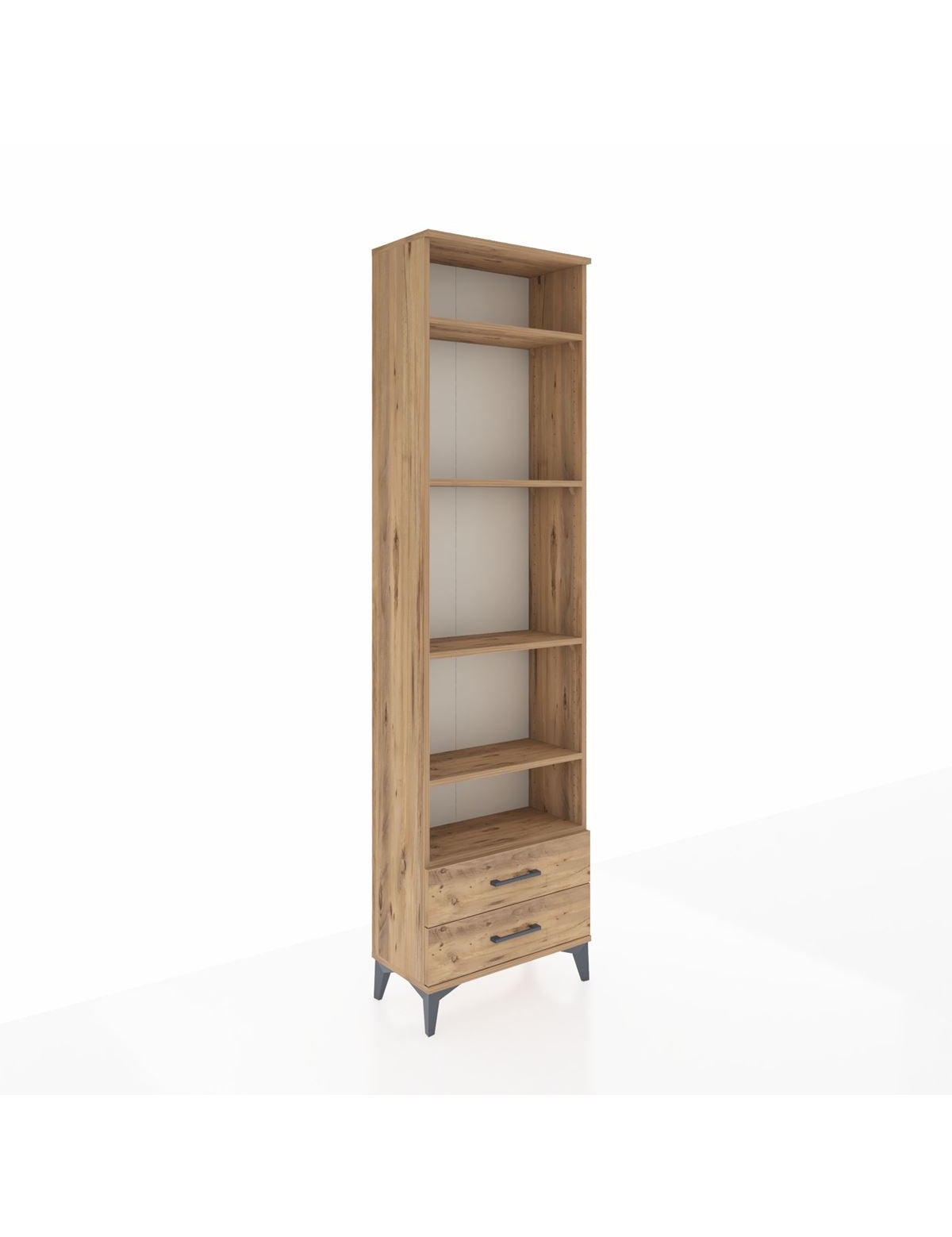 Arges Dolap 5 Raflı 2 Çekmeceli 60x30x221 Çam-Çam