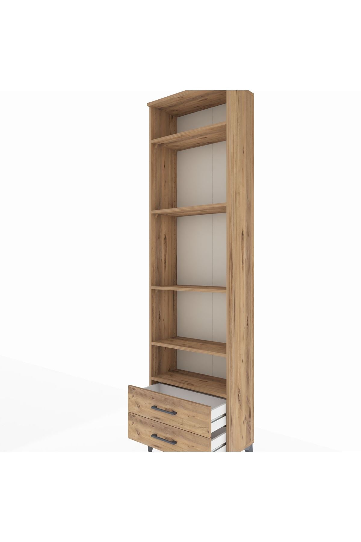 Arges Dolap 5 Raflı 2 Çekmeceli 60x30x221 Çam-Çam