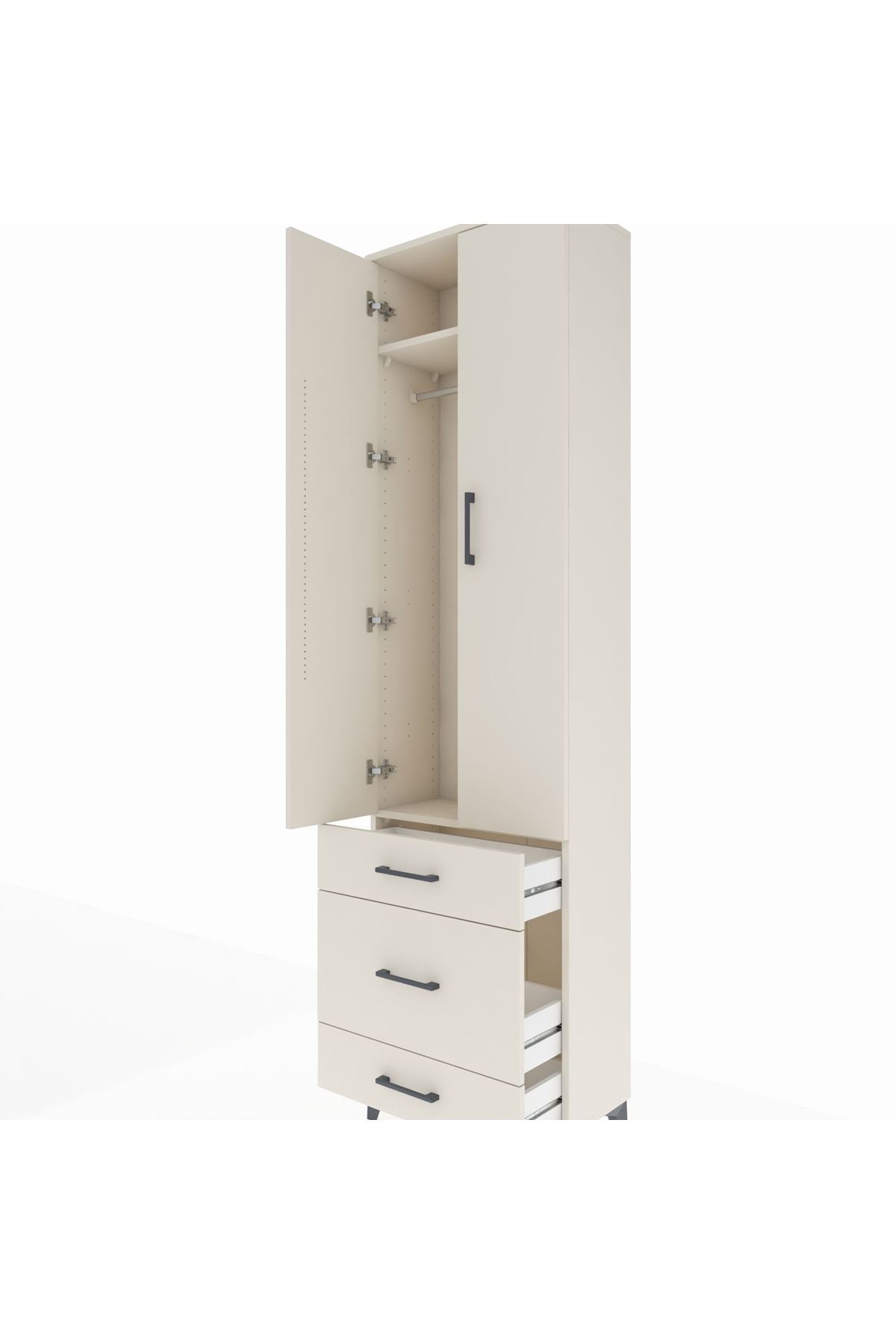 Arges Dolap 2 Raflı 3 Çekmeceli Tek Askılı 60x30x221 Aytaşı-Aytaşı