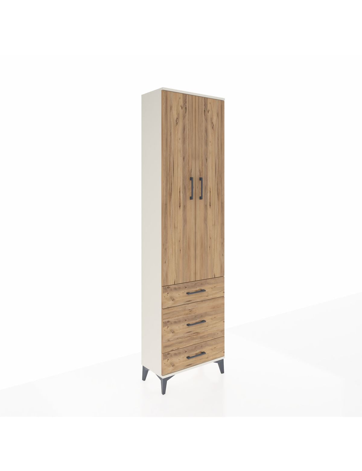 Arges Dolap 2 Raflı 3 Çekmeceli Tek Askılı 60x30x221 Aytaşı-Çam