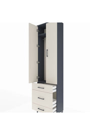 Arges Dolap 2 Raflı 3 Çekmeceli Tek Askılı 60x30x221 Antrasit-Aytaşı