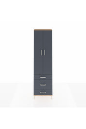 Arges Dolap 2 Raflı 3 Çekmeceli Tek Askılı 60x30x221 Çam-Antrasit