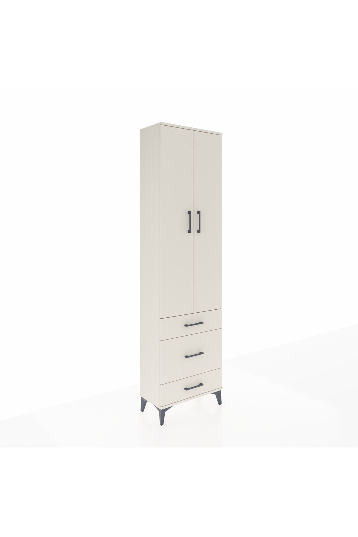 Arges Dolap 4 Raflı 3 Çekmeceli 2 Kapaklı 60x30x221 Aytaşı-Aytaşı