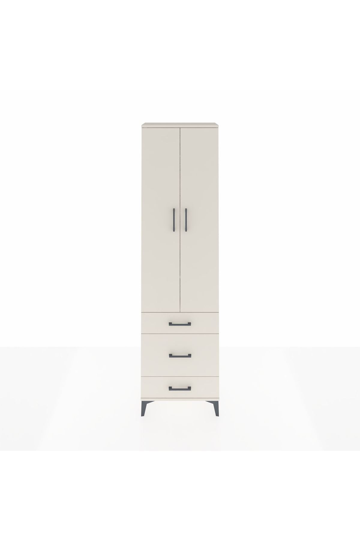 Arges Dolap 4 Raflı 3 Çekmeceli 2 Kapaklı 60x30x221 Aytaşı-Aytaşı