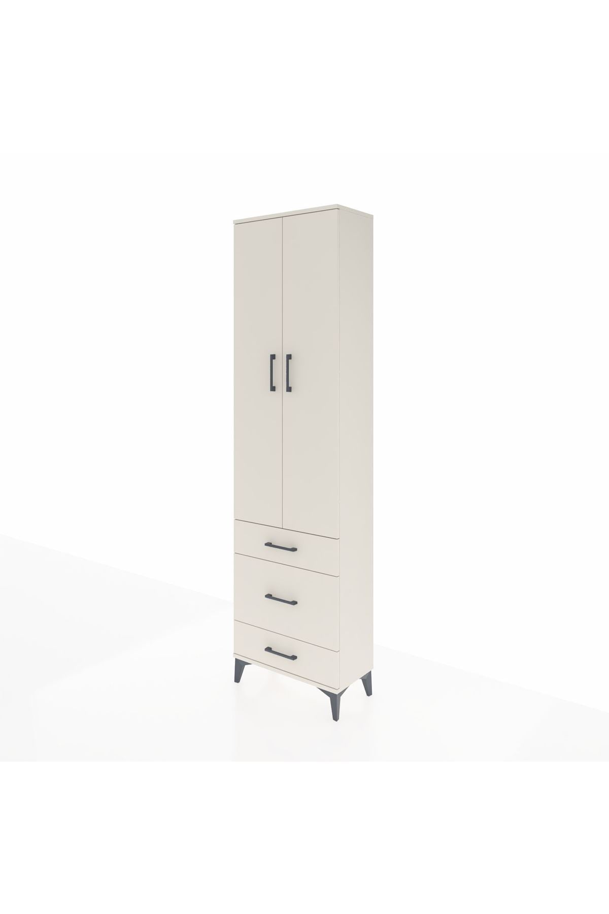 Arges Dolap 4 Raflı 3 Çekmeceli 2 Kapaklı 60x30x221 Aytaşı-Aytaşı