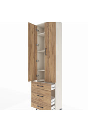 Arges Dolap 4 Raflı 3 Çekmeceli 2 Kapaklı 60x30x221 Aytaşı-Çam