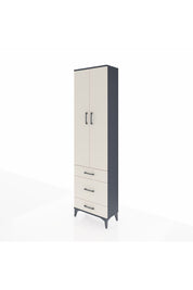 Arges Dolap 4 Raflı 3 Çekmeceli 2 Kapaklı 60x30x221 Antrasit-Aytaşı