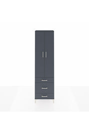 Arges Dolap 4 Raflı 3 Çekmeceli 2 Kapaklı 60x30x221 Antrasit-Antrasit