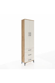 Arges Dolap 4 Raflı 3 Çekmeceli 2 Kapaklı 60x30x221 Çam-Aytaşı