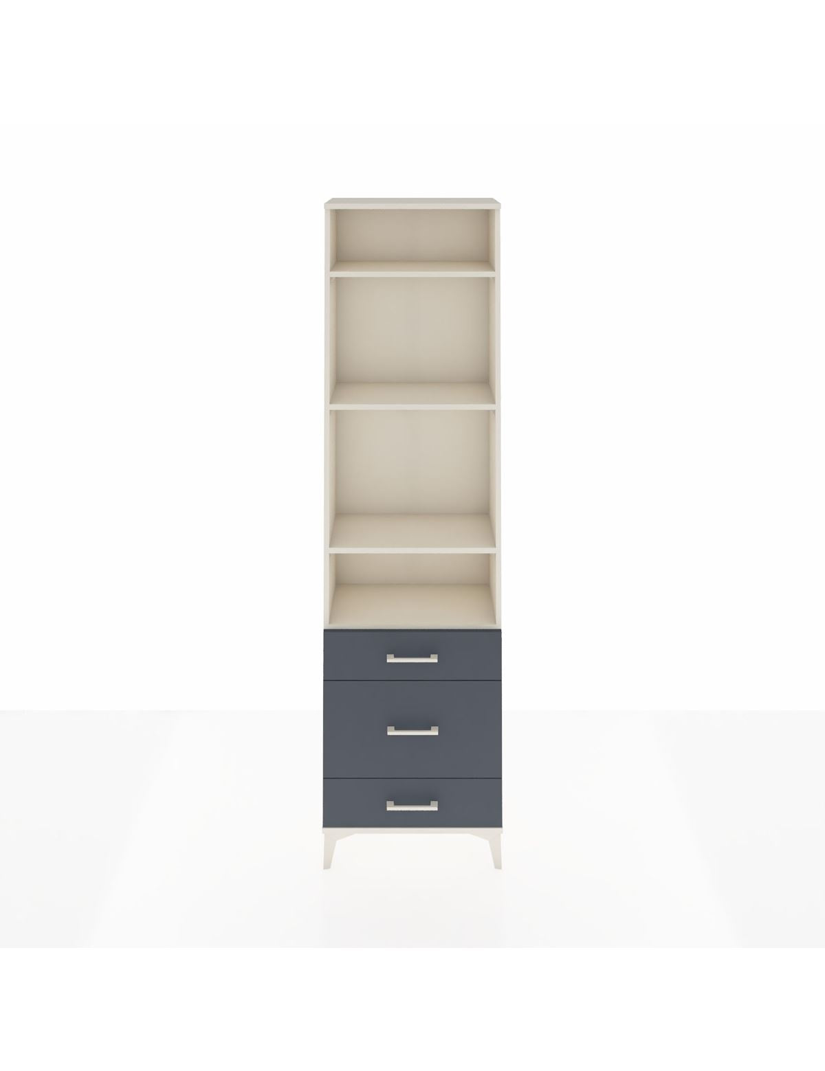 Arges Dolap 4 Raflı 3 Çekmeceli 60x30x221 Aytaşı-Antrasit