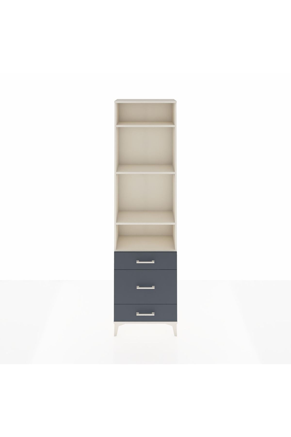 Arges Dolap 4 Raflı 3 Çekmeceli 60x30x221 Aytaşı-Antrasit