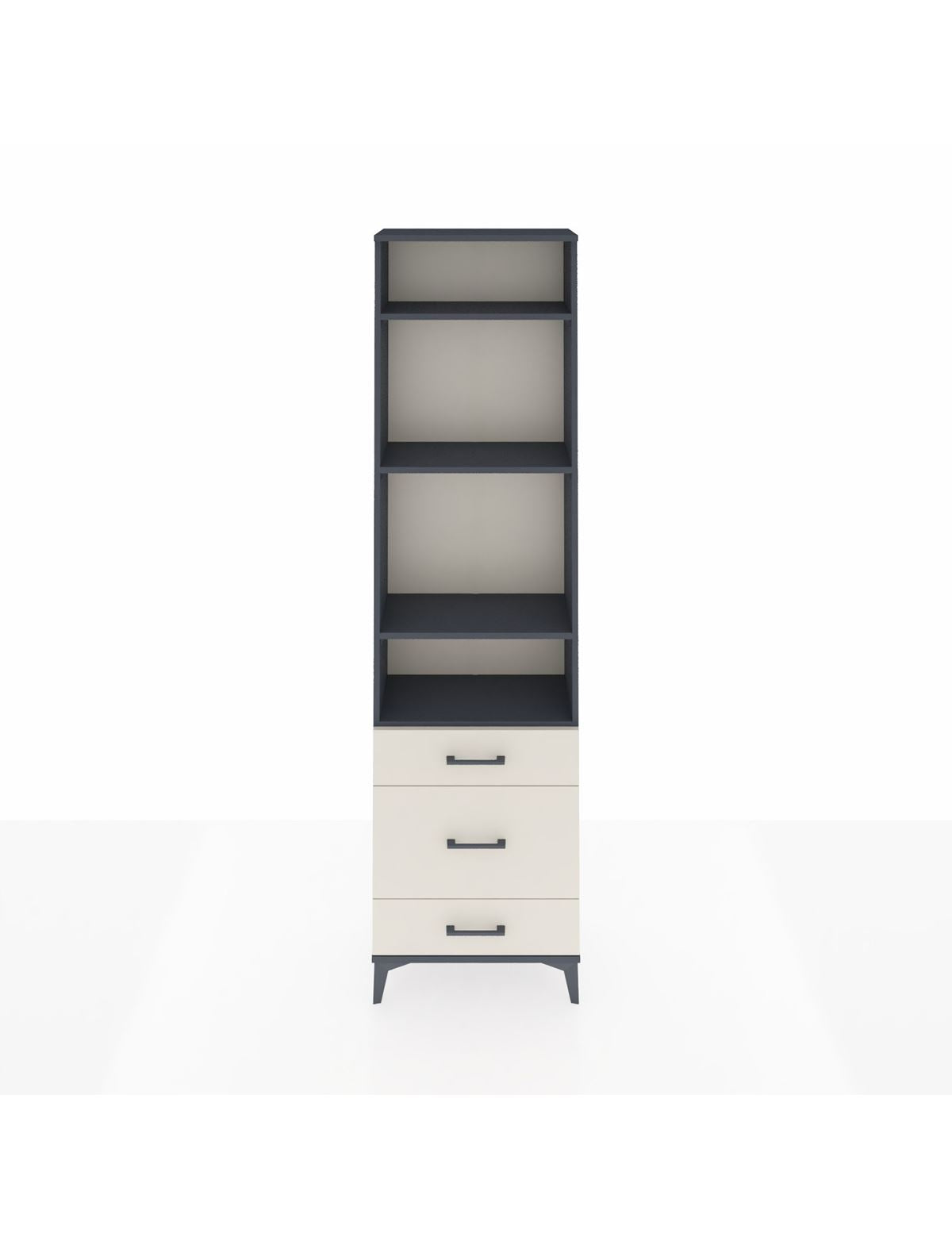 Arges Dolap 4 Raflı 3 Çekmeceli 60x30x221 Antrasit-Aytaşı