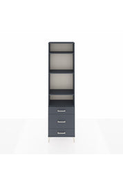 Arges Dolap 4 Raflı 3 Çekmeceli 60x30x221 Antrasit-Antrasit